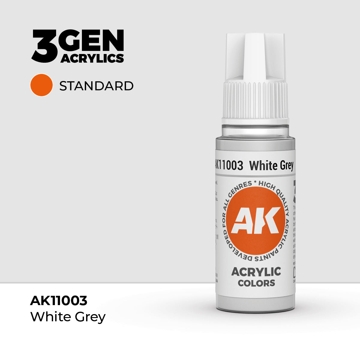 Bote de pintura acrílica AK 3rd Generation White Grey de 17 ml