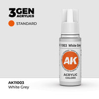 Bote de pintura acrílica AK 3rd Generation White Grey de 17 ml