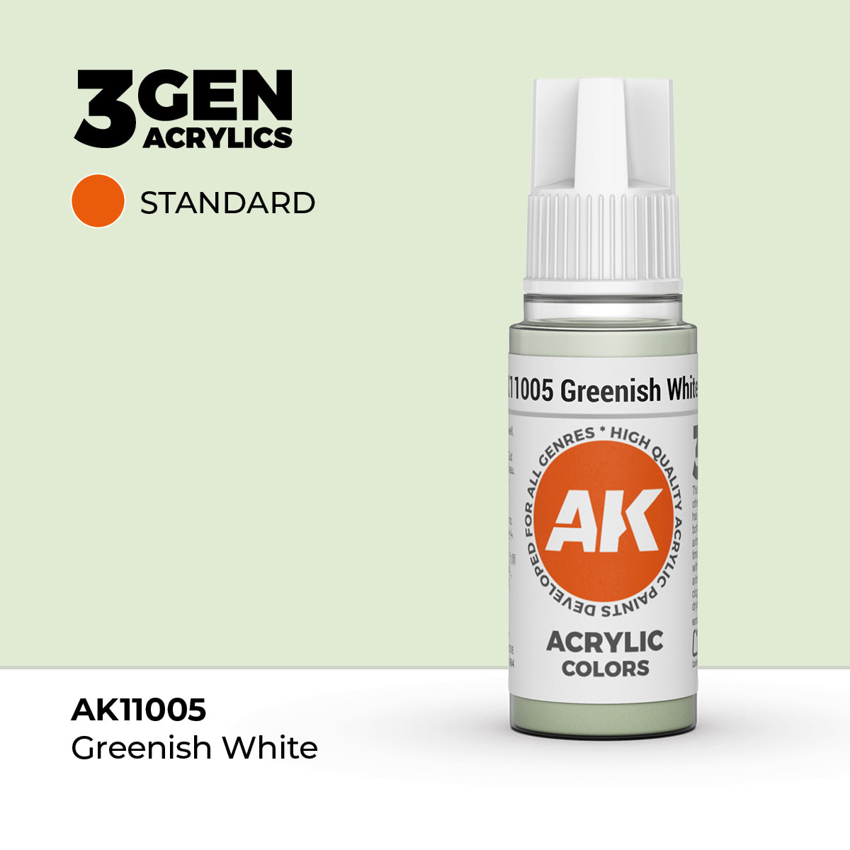 Bote de pintura acrílica AK 3rd Generation Greenish White de 17 ml