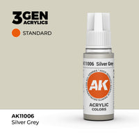 Bote de pintura acrílica AK 3rd Generation Silver Grey de 17 ml