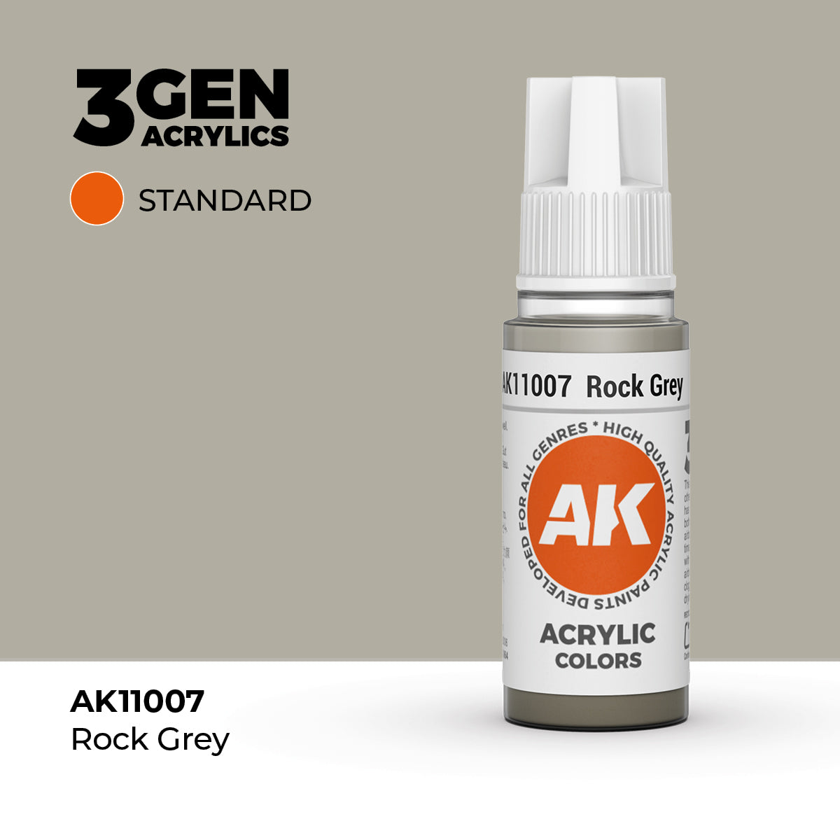 Bote de pintura acrílica AK 3rd Generation Rock Grey de 17 ml