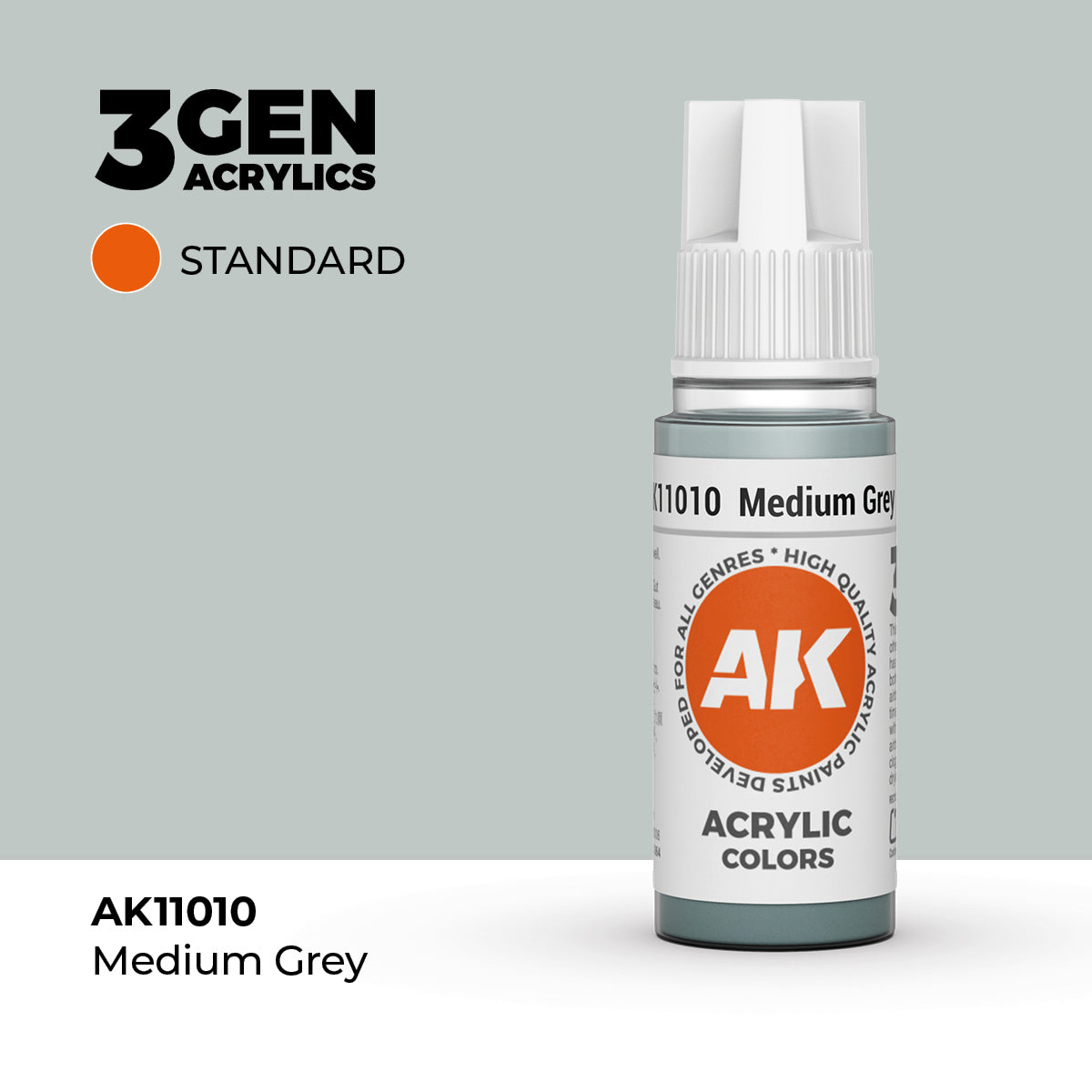 Bote de pintura acrílica AK 3rd Generation Medium Grey de 17 ml