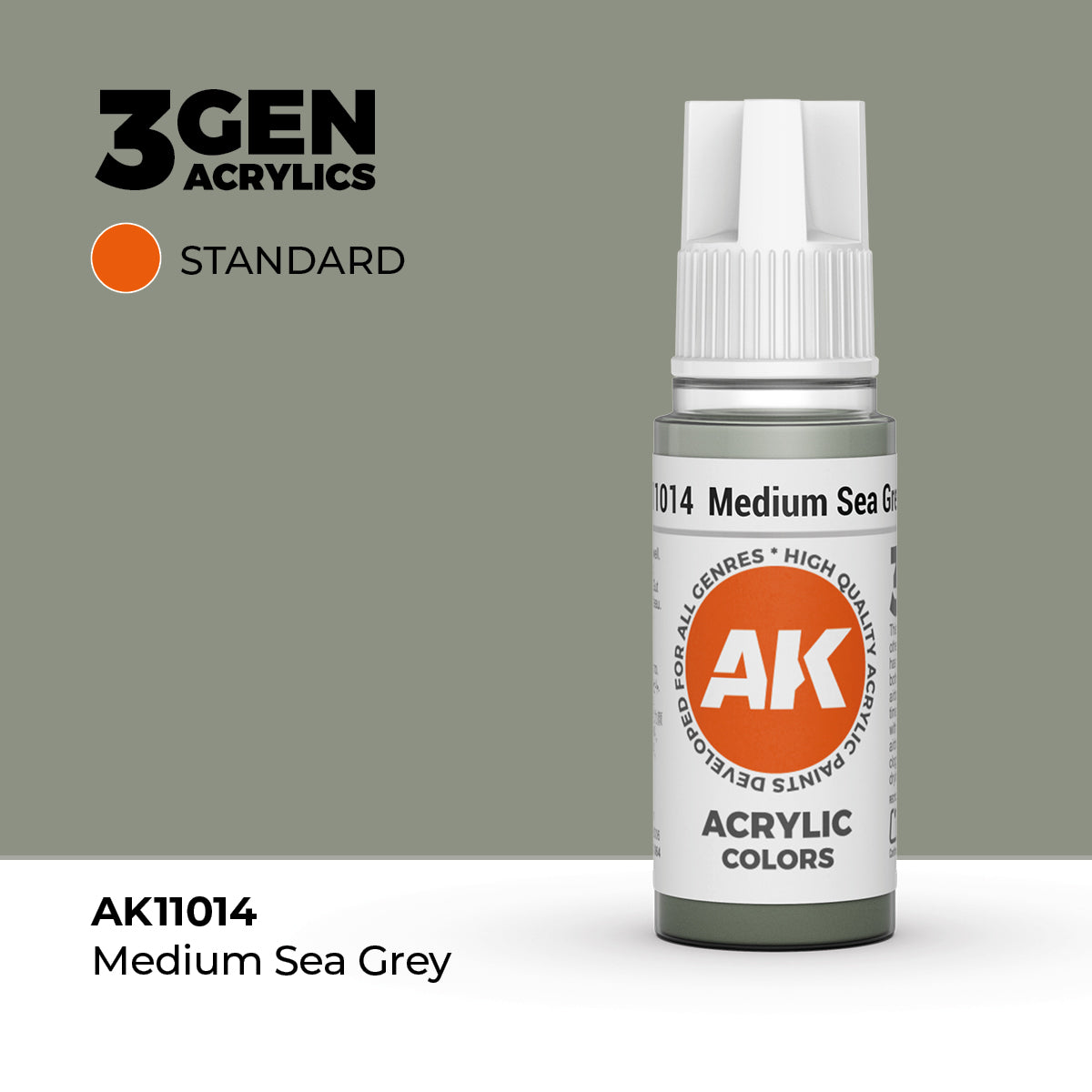 Bote de pintura acrílica AK 3rd Generation Medium Sea Grey de 17 ml