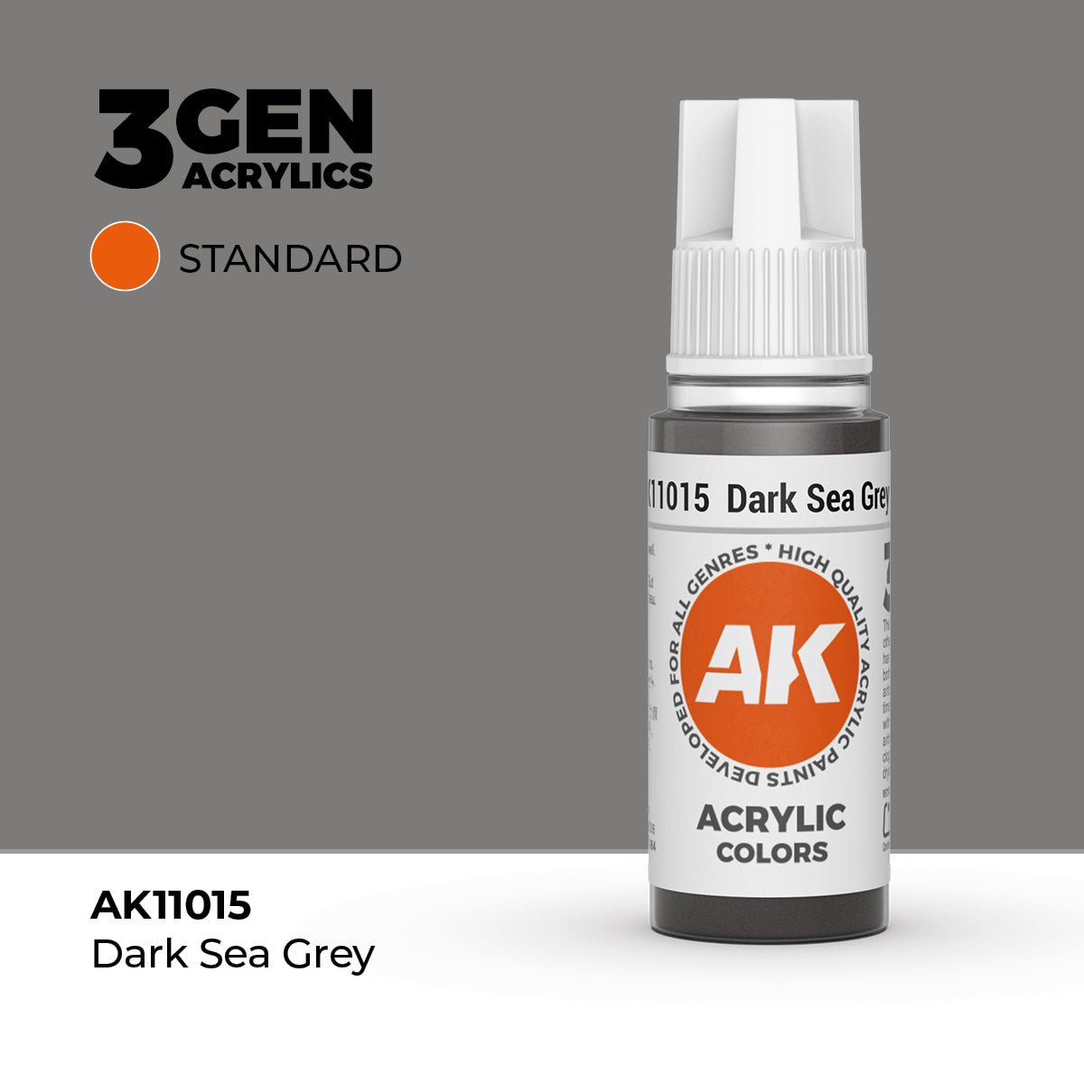 Bote de pintura acrílica AK 3rd Generation Dark Sea Grey de 17 ml