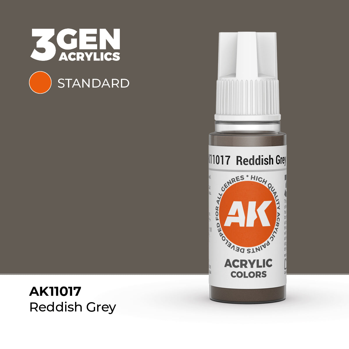 Bote de pintura acrílica AK 3rd Generation Reddish Grey de 17 ml