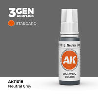 Bote de pintura acrílica AK 3rd Generation Neutral Grey de 17 ml