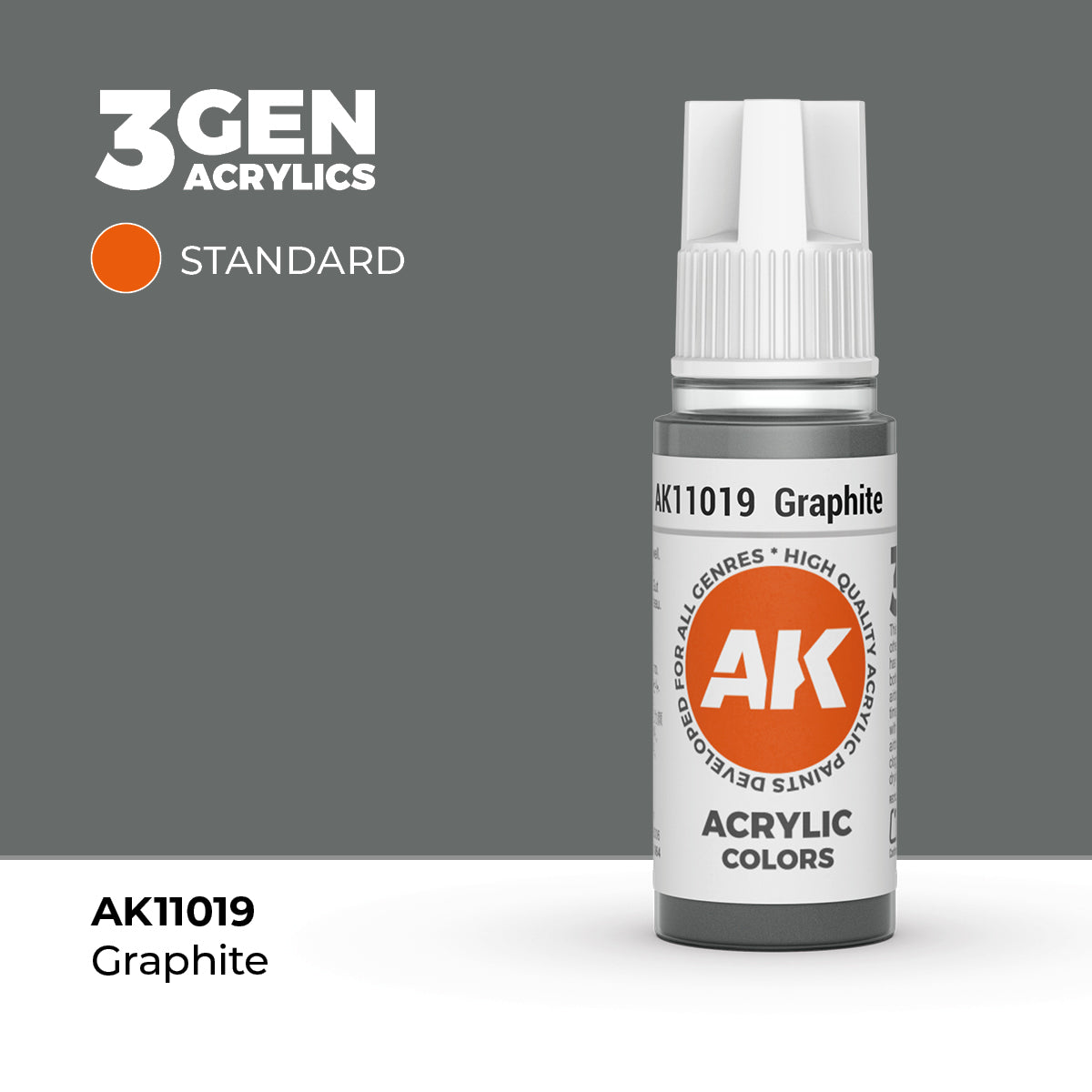 Bote de pintura acrílica AK 3rd Generation Graphite de 17 ml