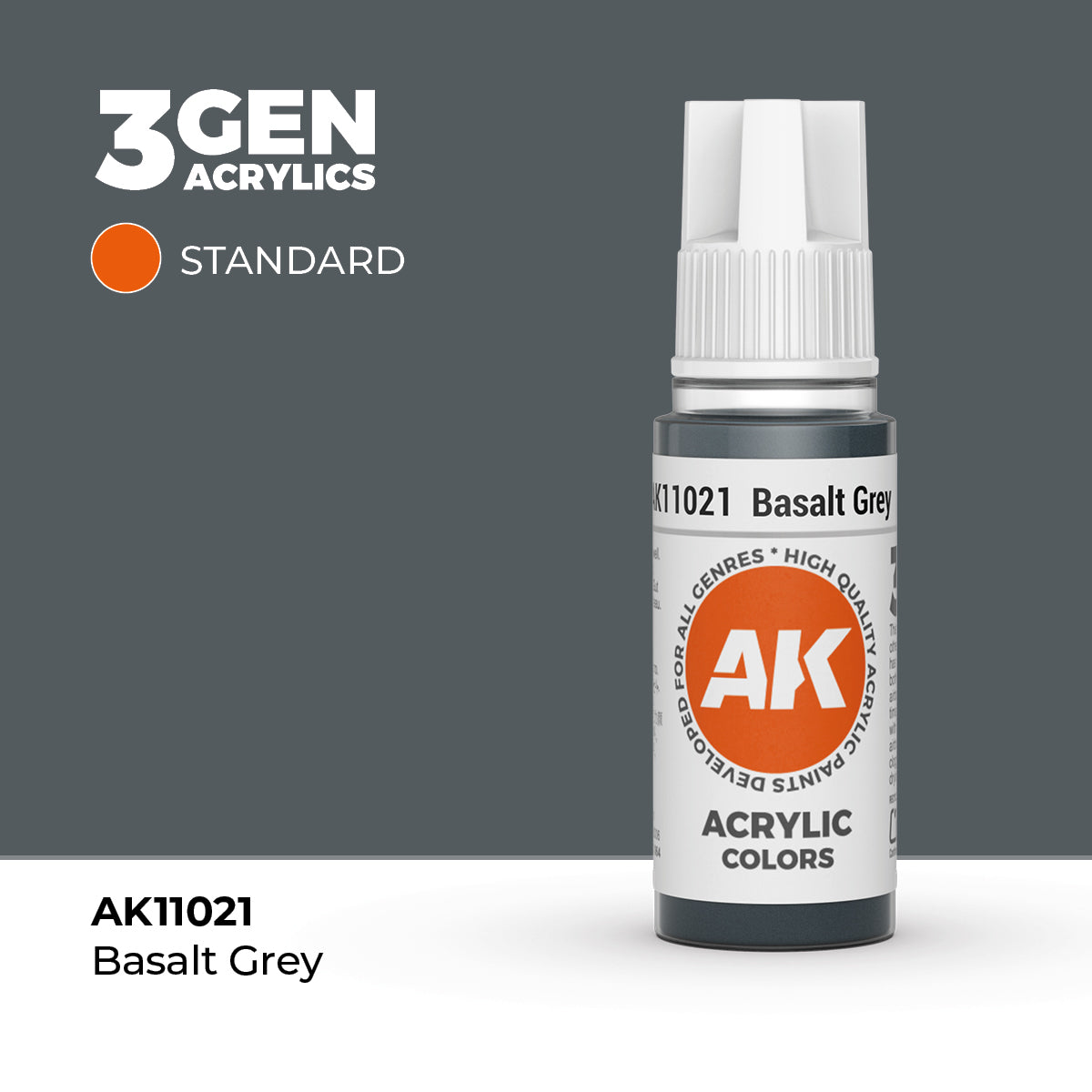 Bote de pintura acrílica AK 3rd Generation Basalt Grey de 17 ml