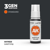 Bote de pintura acrílica AK 3rd Generation Lead Grey de 17 ml