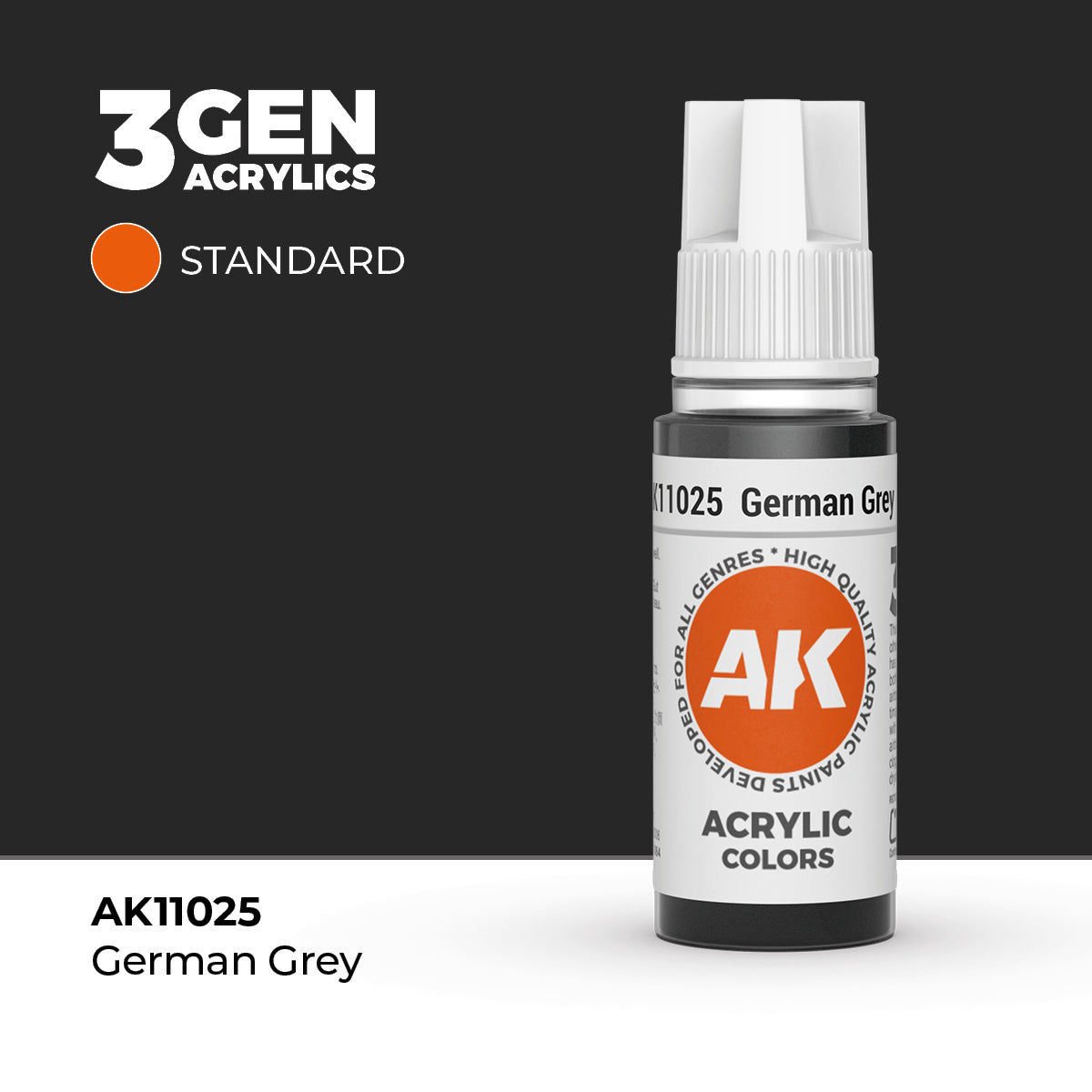 Bote de pintura acrílica AK 3rd Generation German Grey de 17 ml