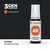 Bote de pintura acrílica AK 3rd Generation Tenebrous Grey de 17 ml