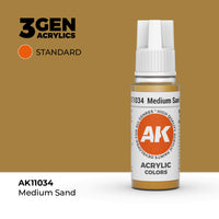 Bote de pintura acrílica AK 3rd Generation Medium Sand de 17 ml