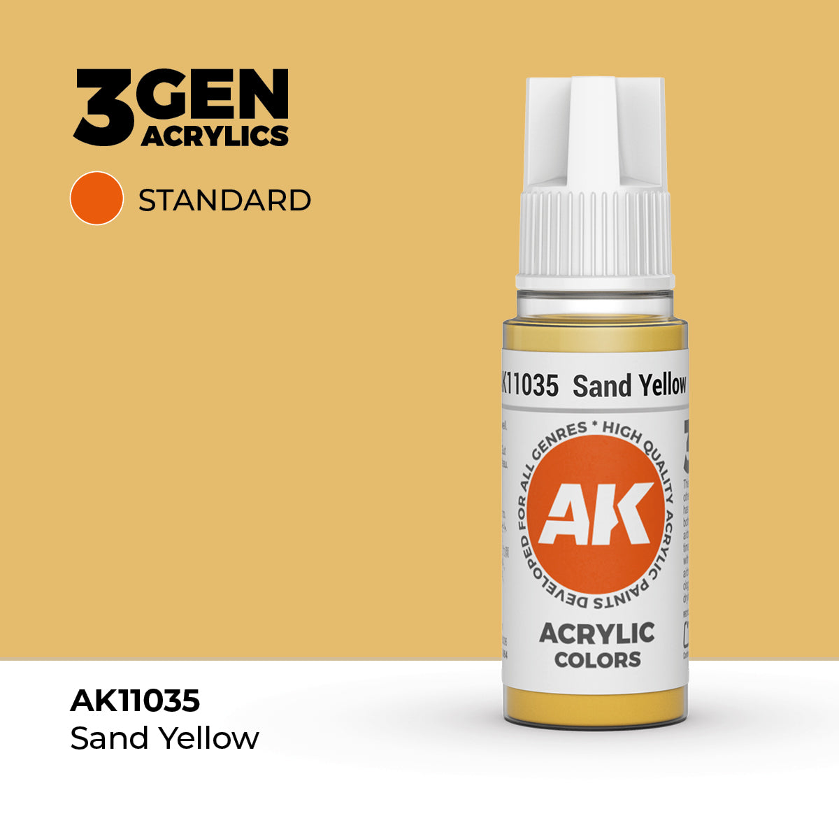 Bote de pintura acrílica AK 3rd Generation Sand Yellow de 17 ml