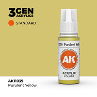 Bote de pintura acrílica AK 3rd Generation Purulent Yellow de 17 ml