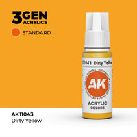 Bote de pintura acrílica AK 3rd Generation Dirty Yellow de 17 ml