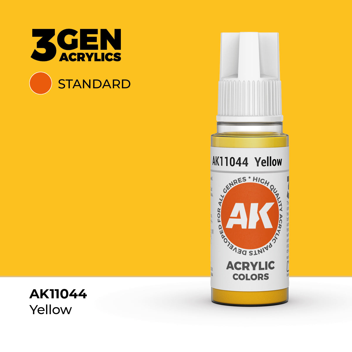 Bote de pintura acrílica AK 3rd Generation Yellow de 17 ml