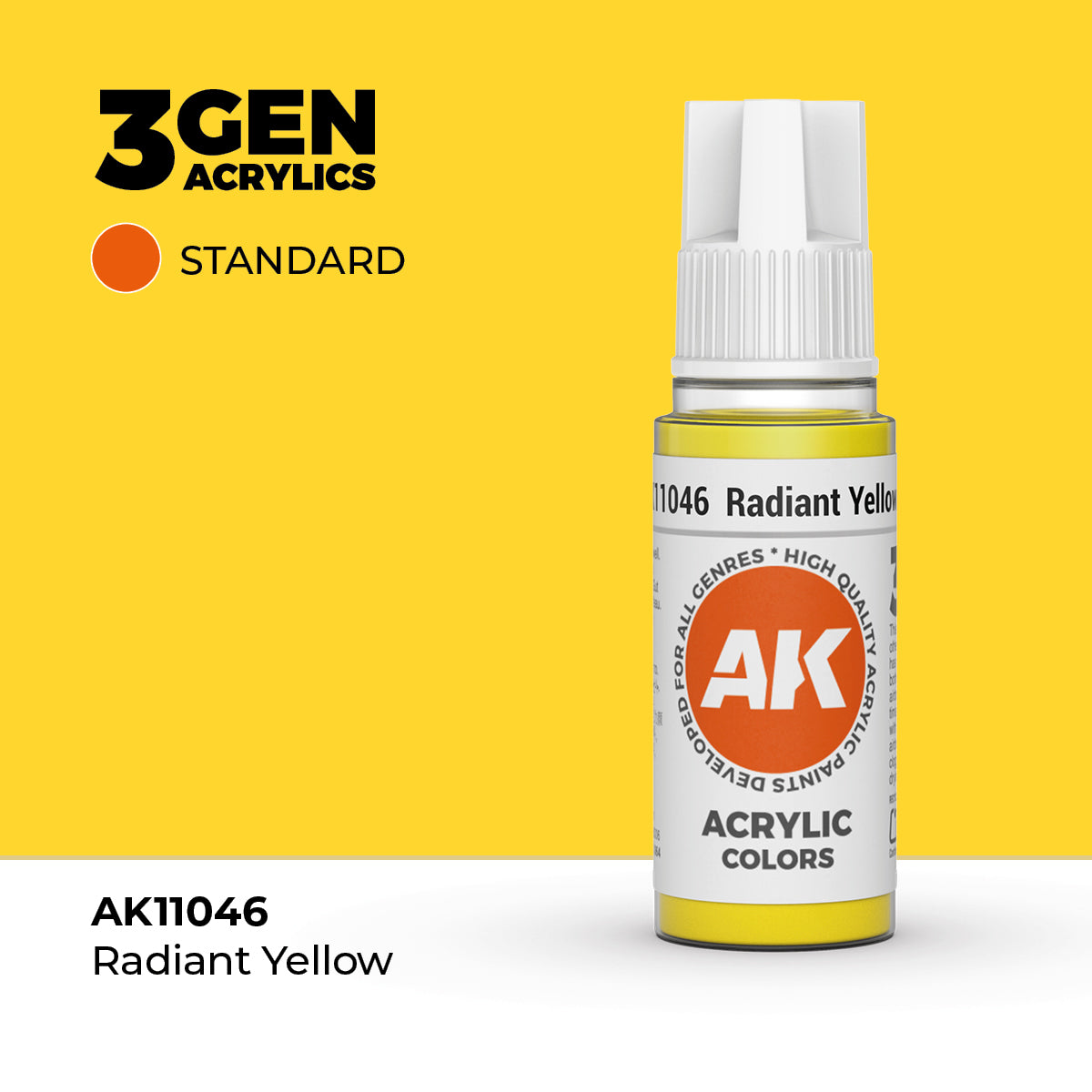 Bote de pintura acrílica AK 3rd Generation Radiant Yellow de 17 ml