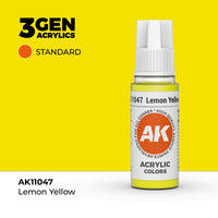 Bote de pintura acrílica AK 3rd Generation Lemon Yellow de 17 ml