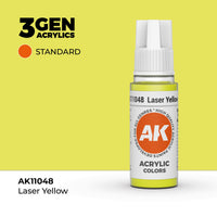 Bote de pintura acrílica AK 3rd Generation Laser Yellow de 17 ml