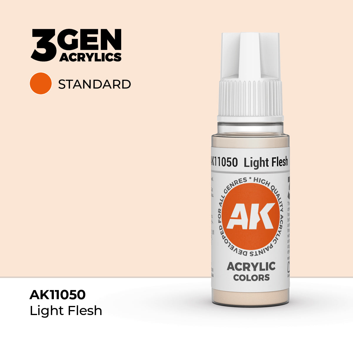 Bote de pintura acrílica AK 3rd Generation Light Flesh de 17 ml