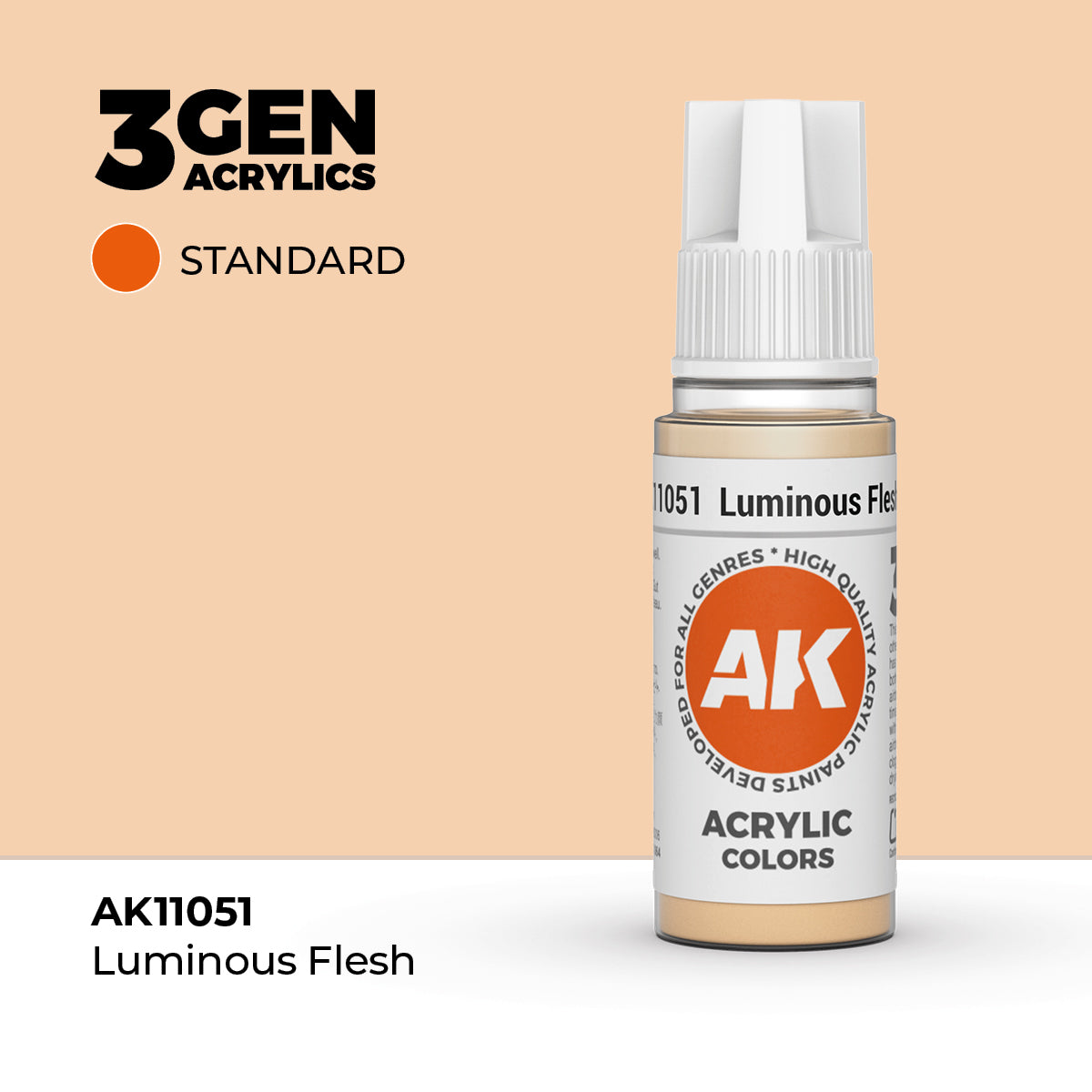 Bote de pintura acrílica AK 3rd Generation Luminous Flesh de 17 ml