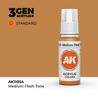 Bote de pintura acrílica AK 3rd Generation Medium Flesh Tone de 17 ml