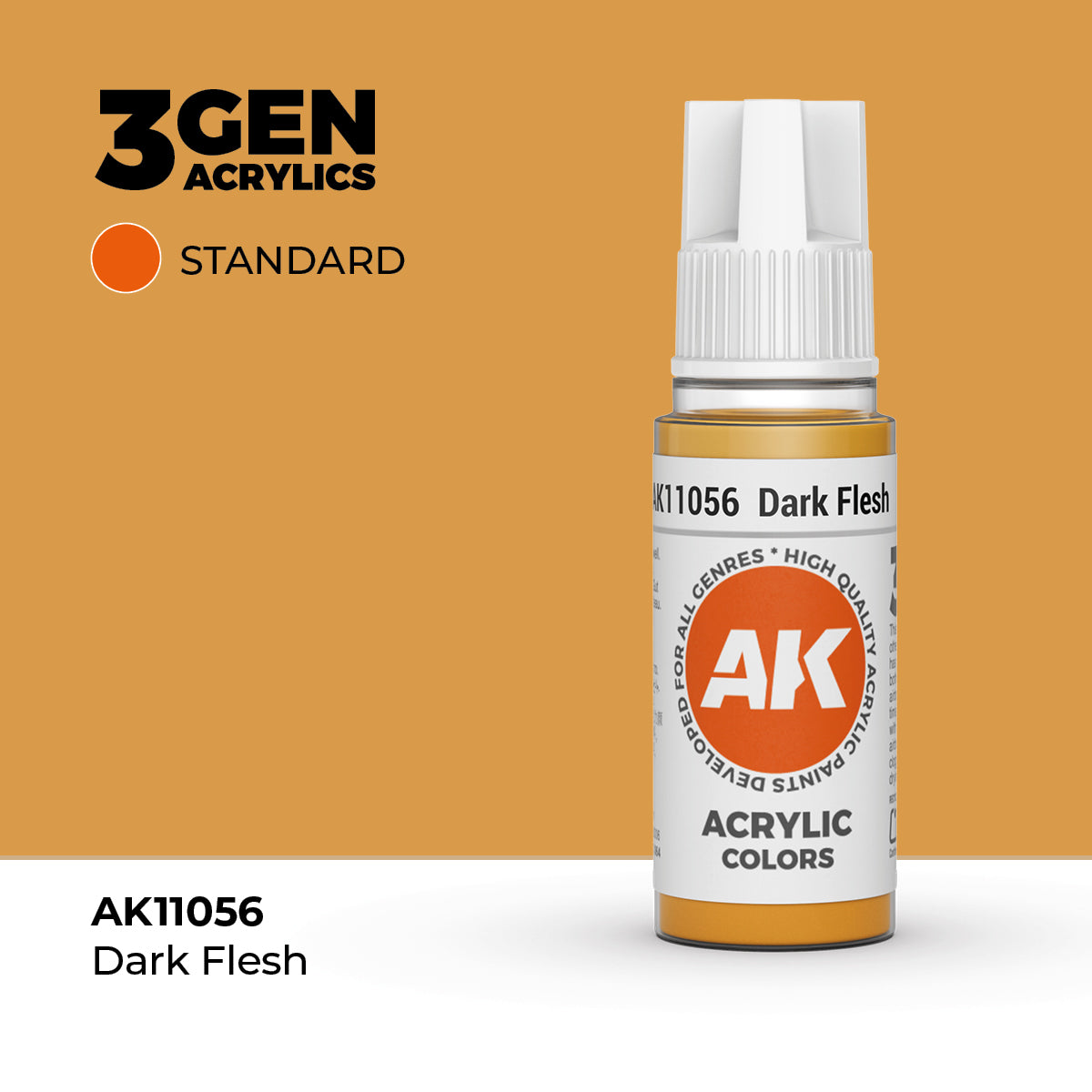 Bote de pintura acrílica AK 3rd Generation Dark Flesh de 17 ml