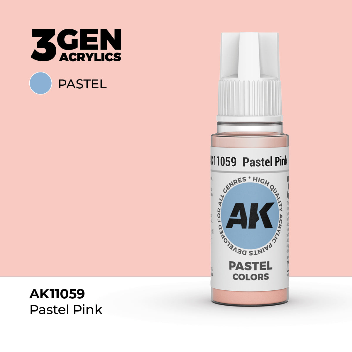 Bote de pintura acrílica AK 3rd Generation Pastel Pink de 17 ml