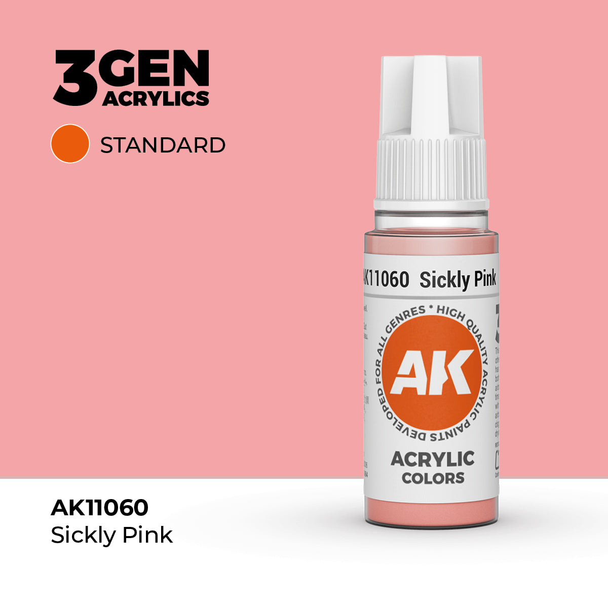 Bote de pintura acrílica AK 3rd Generation Sickly Pink de 17 ml