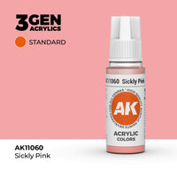 Bote de pintura acrílica AK 3rd Generation Sickly Pink de 17 ml