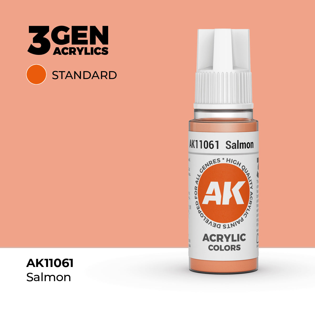 Bote de pintura acrílica AK 3rd Generation Salmon de 17 ml