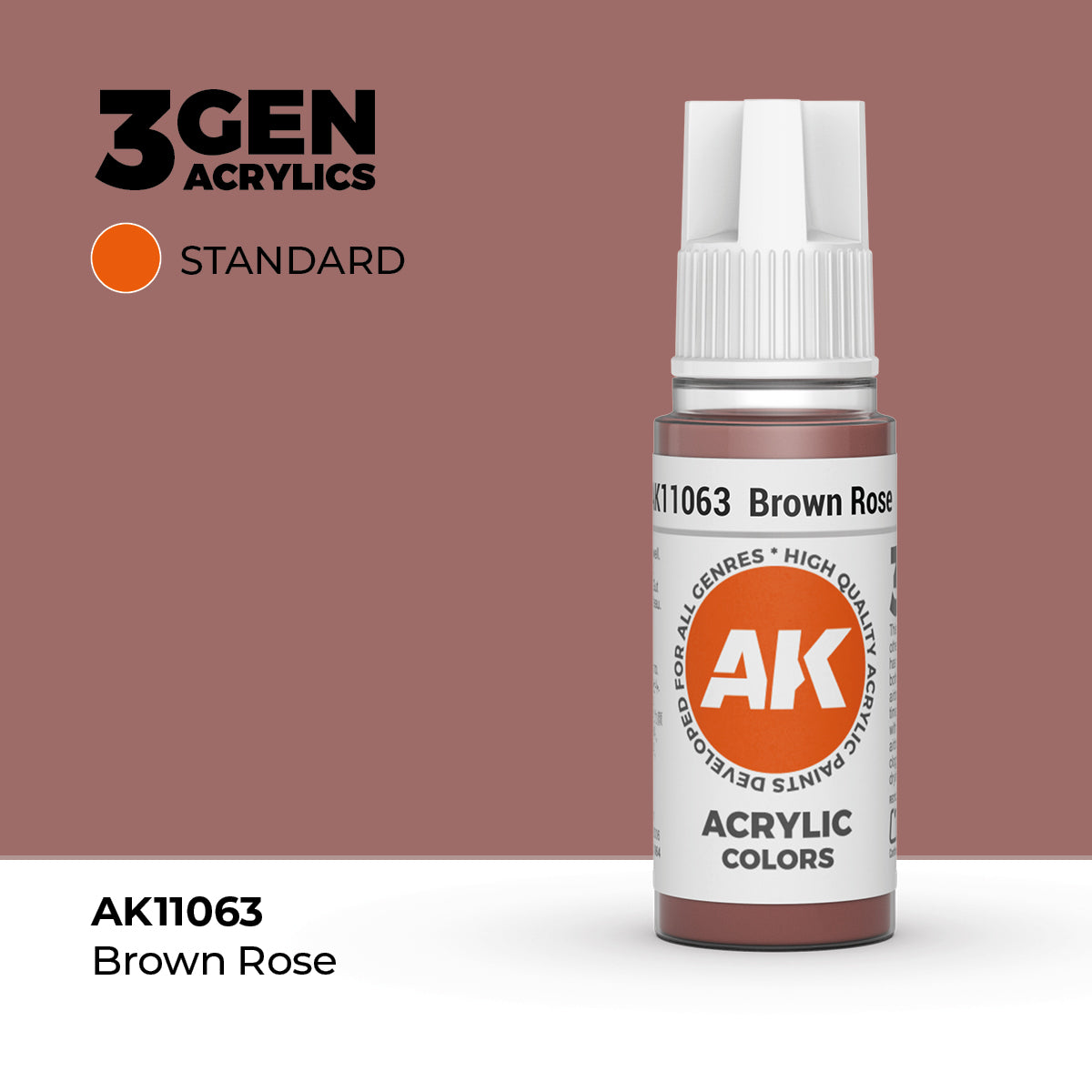 Bote de pintura acrílica AK 3rd Generation Brown Rose de 17 ml