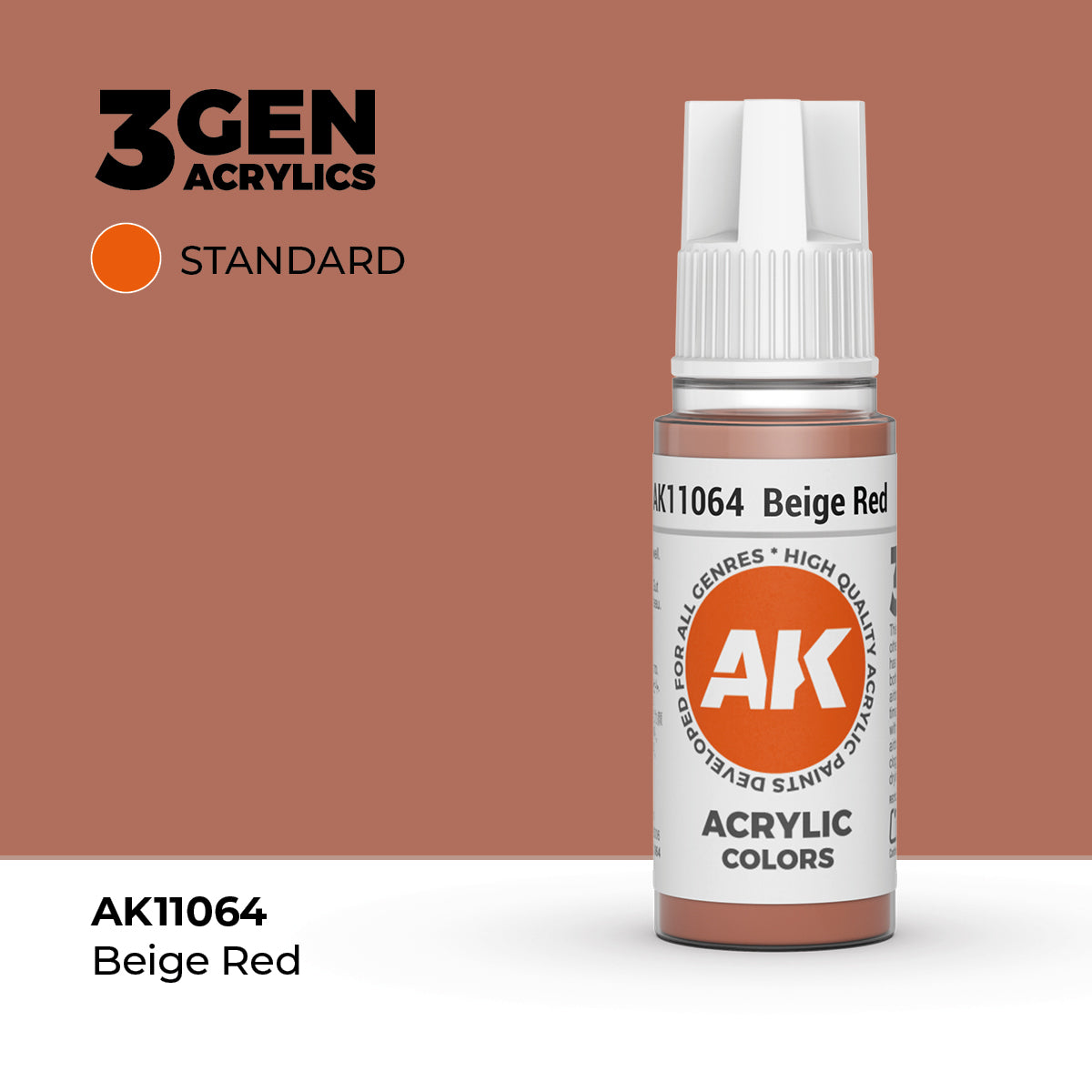 Bote de pintura acrílica AK 3rd Generation Beige Red de 17 ml