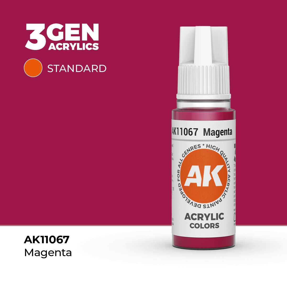 Bote de pintura acrílica AK 3rd Generation Magenta de 17 ml
