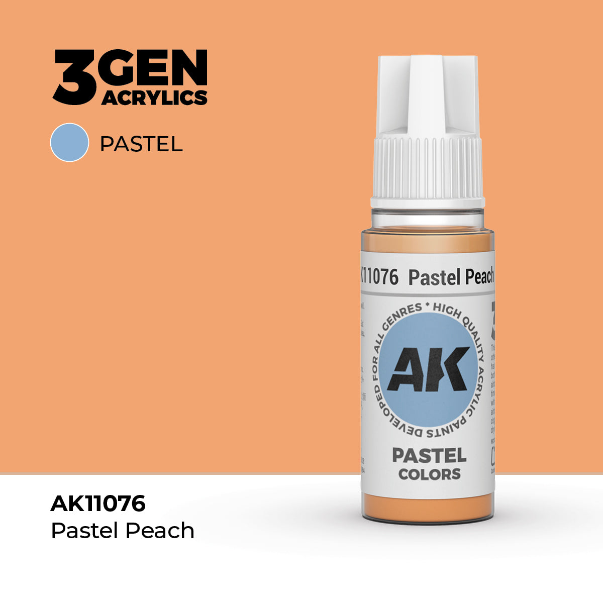 Bote de pintura acrílica AK 3rd Generation Pastel Peach de 17 ml