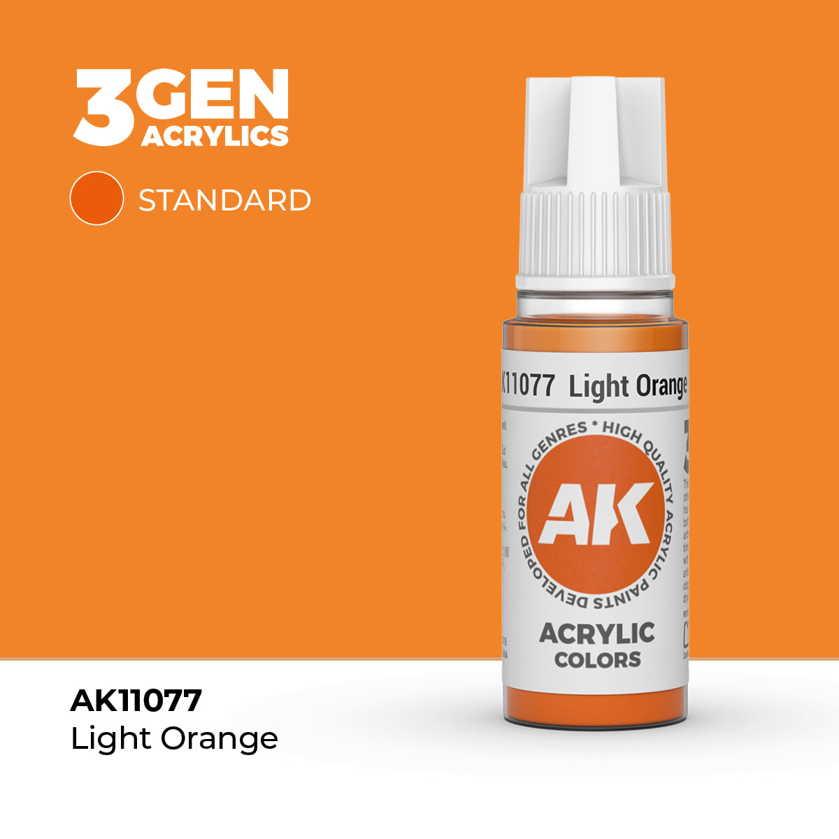 Bote de pintura acrílica AK 3rd Generation Light Orange de 17 ml
