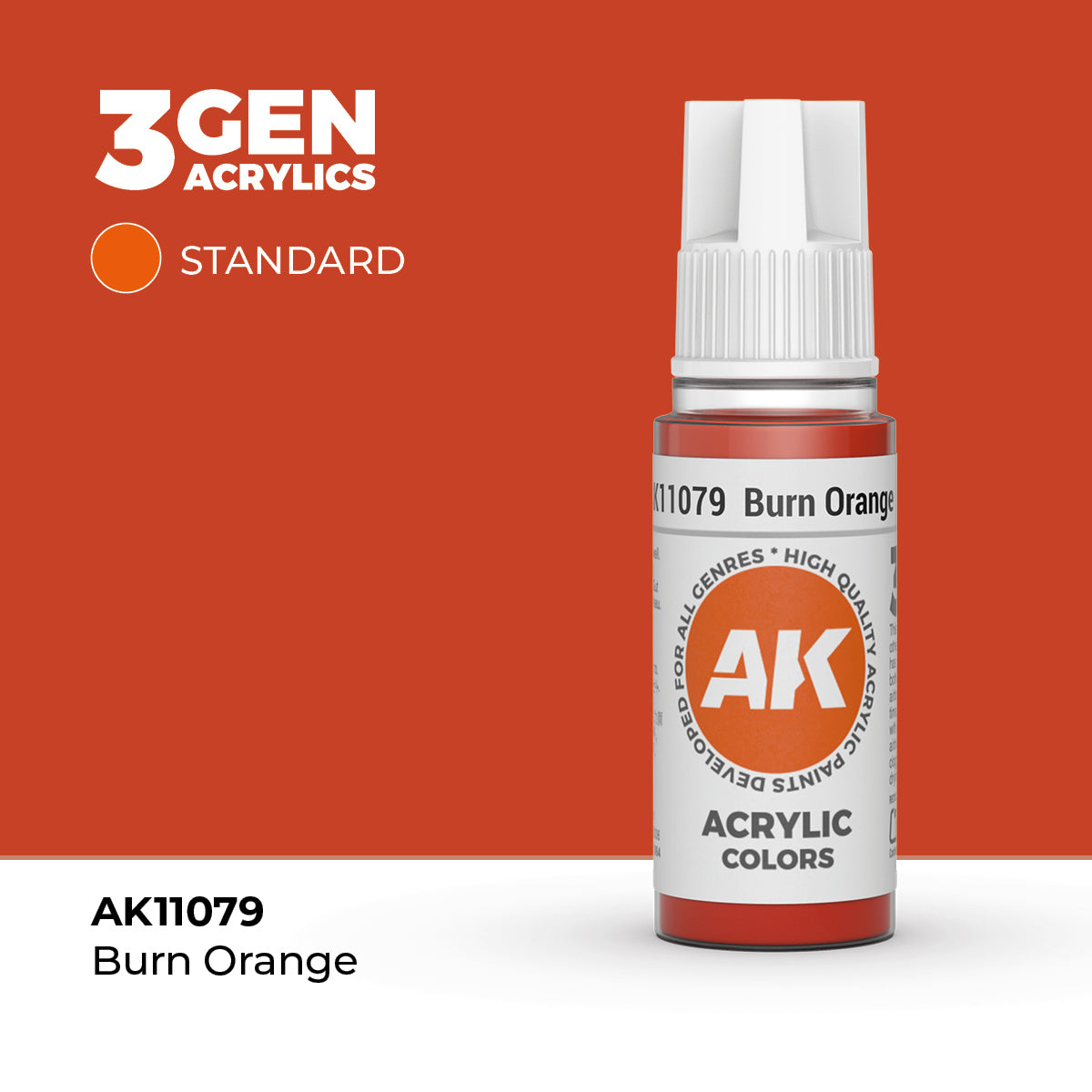 Bote de pintura acrílica AK 3rd Generation Burn Orange de 17 ml
