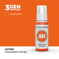 Bote de pintura acrílica AK 3rd Generation Fluorescent Orange de 17 ml