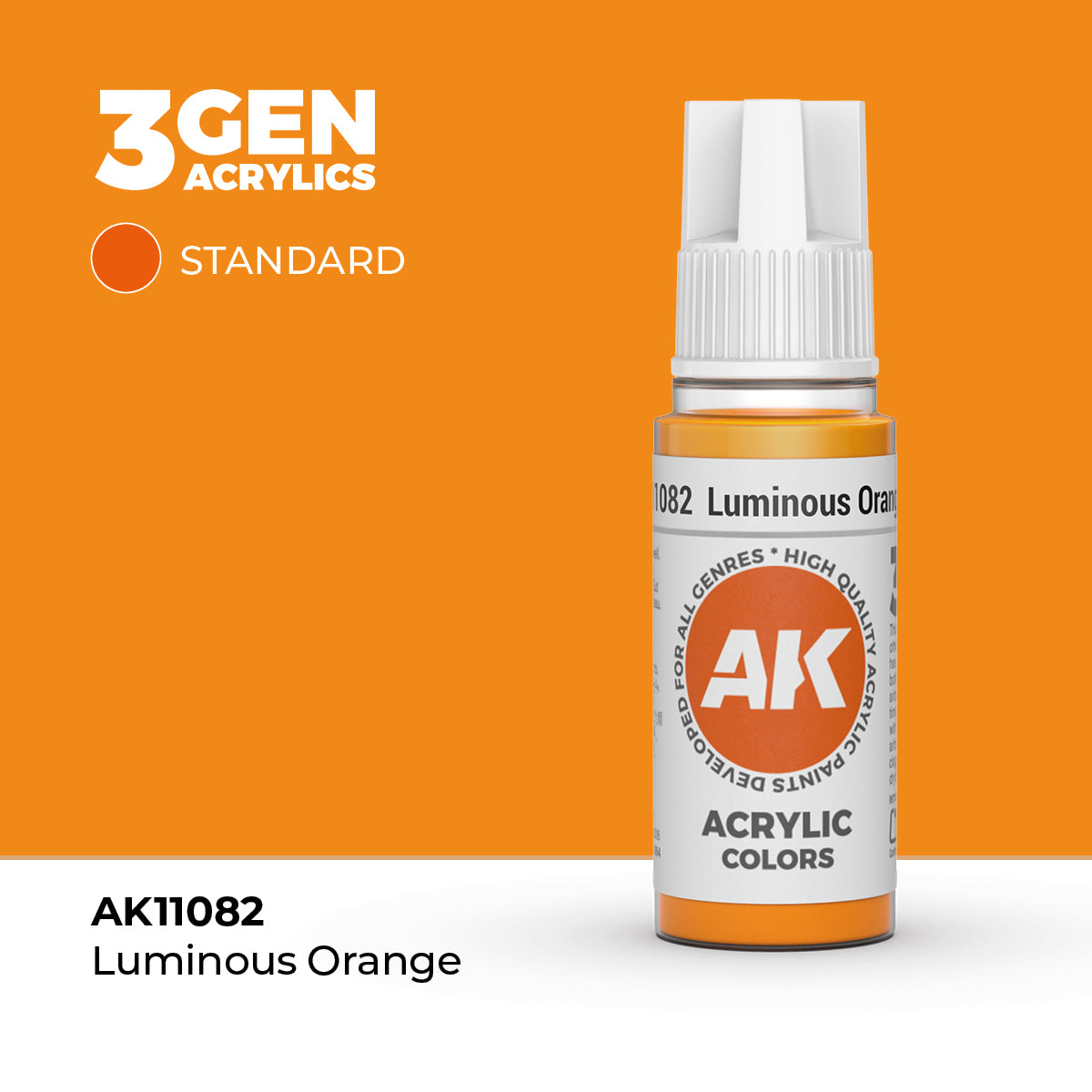 Bote de pintura acrílica AK 3rd Generation Luminous Orange de 17 ml