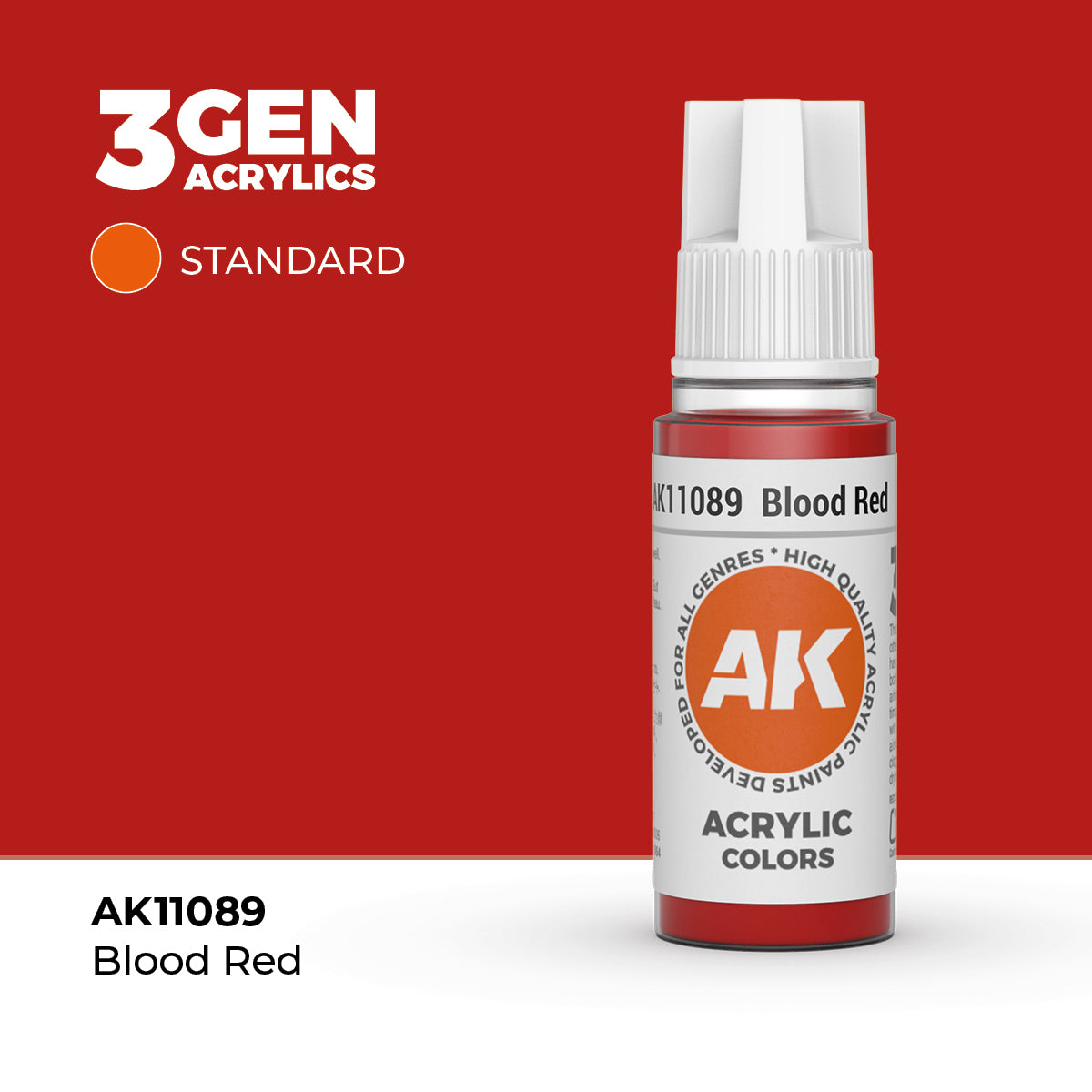 Bote de pintura acrílica AK 3rd Generation Blood Red de 17 ml