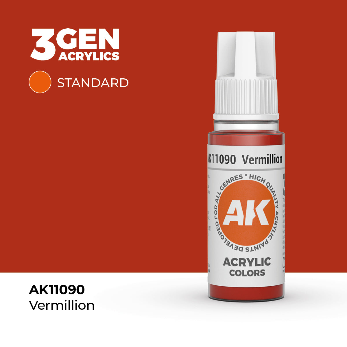 Bote de pintura acrílica AK 3rd Generation Vermillion de 17 ml