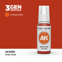Bote de pintura acrílica AK 3rd Generation Matt Red de 17 ml