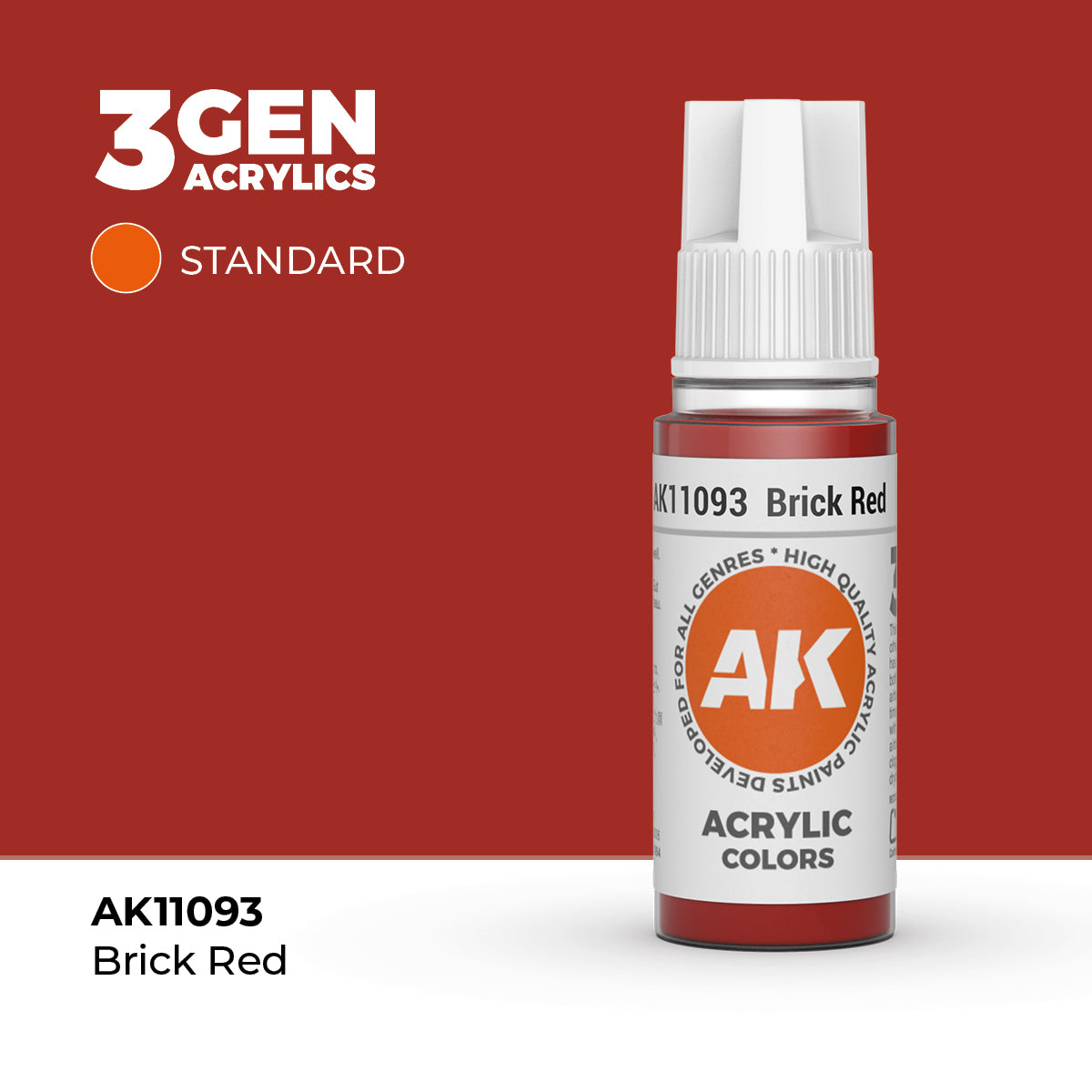 Bote de pintura acrílica AK 3rd Generation Brick Red de 17 ml