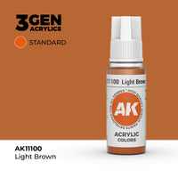 Bote de pintura acrílica AK 3rd Generation Light Brown de 17 ml