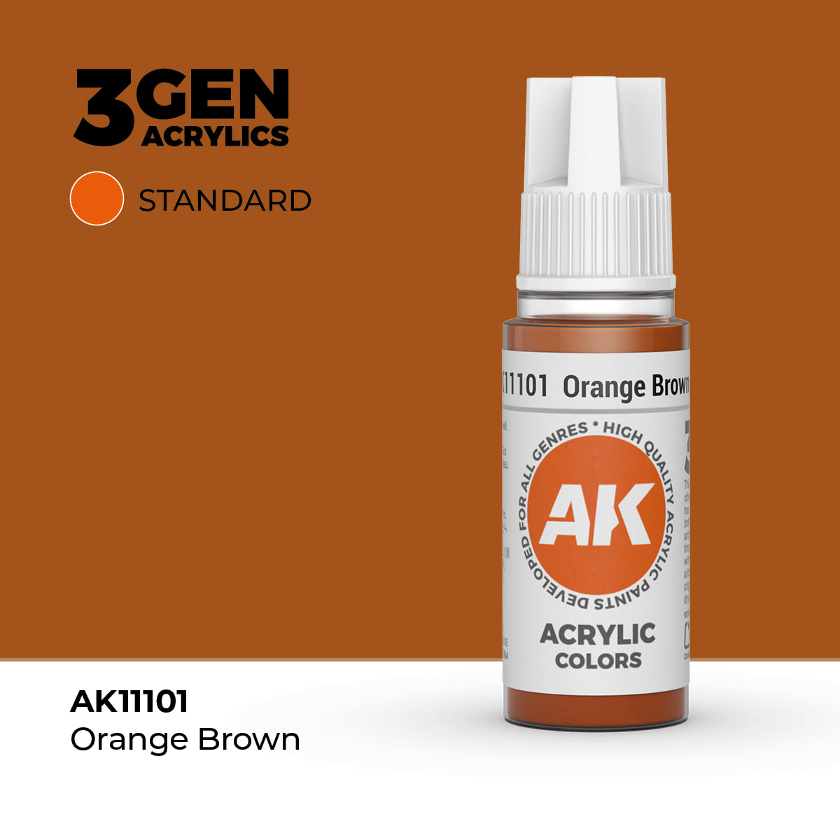 Bote de pintura acrílica AK 3rd Generation Orange Brown de 17 ml