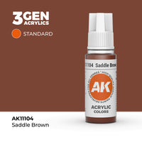 Bote de pintura acrílica AK 3rd Generation Saddle Brown de 17 ml
