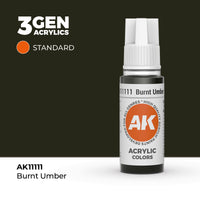 Bote de pintura acrílica AK 3rd Generation Burnt Umber de 17 ml