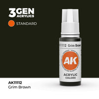 Bote de pintura acrílica AK 3rd Generation Grim Brown de 17 ml