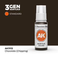 Bote de pintura acrílica AK 3rd Generation Chocolate (Chipping) de 17 ml