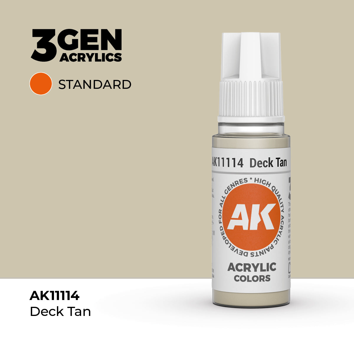Bote de pintura acrílica AK 3rd Generation Deck Tan de 17 ml